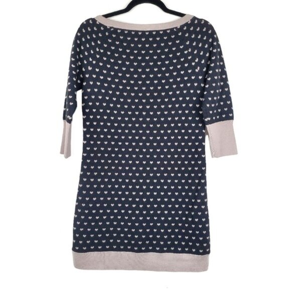 Juicy Couture Womens Dusty Pink Heart Print Lambswool Sweater Mini Dress Size S - Picture 2 of 7